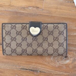 Gucci Tan and Brown GG Monogram Long Wallet